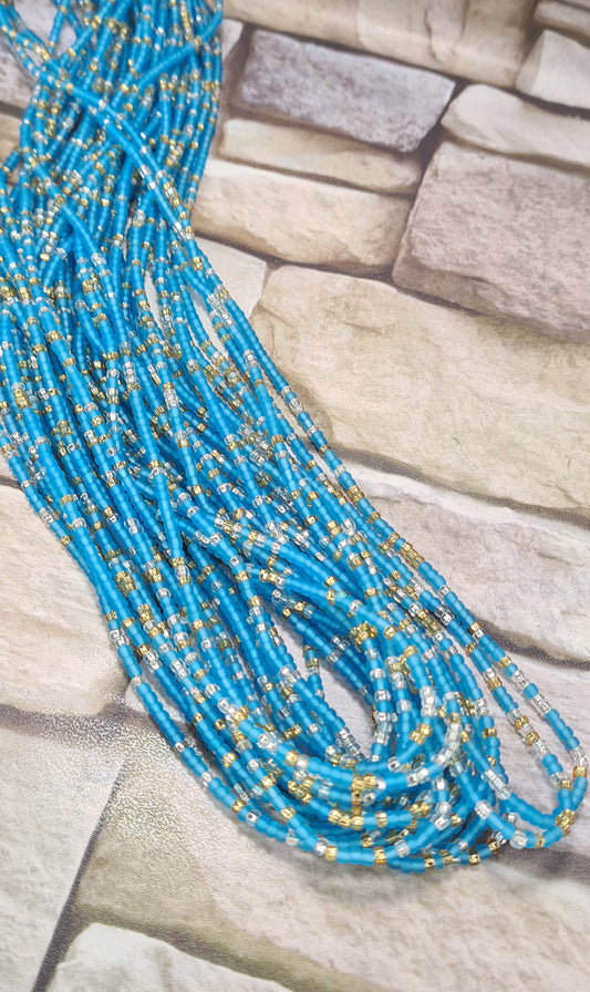 Sky blue|On Sale  Waist Beads |Chain Weight control African beads|belly beads| Ghana beads| Weight Tracker| waist beads