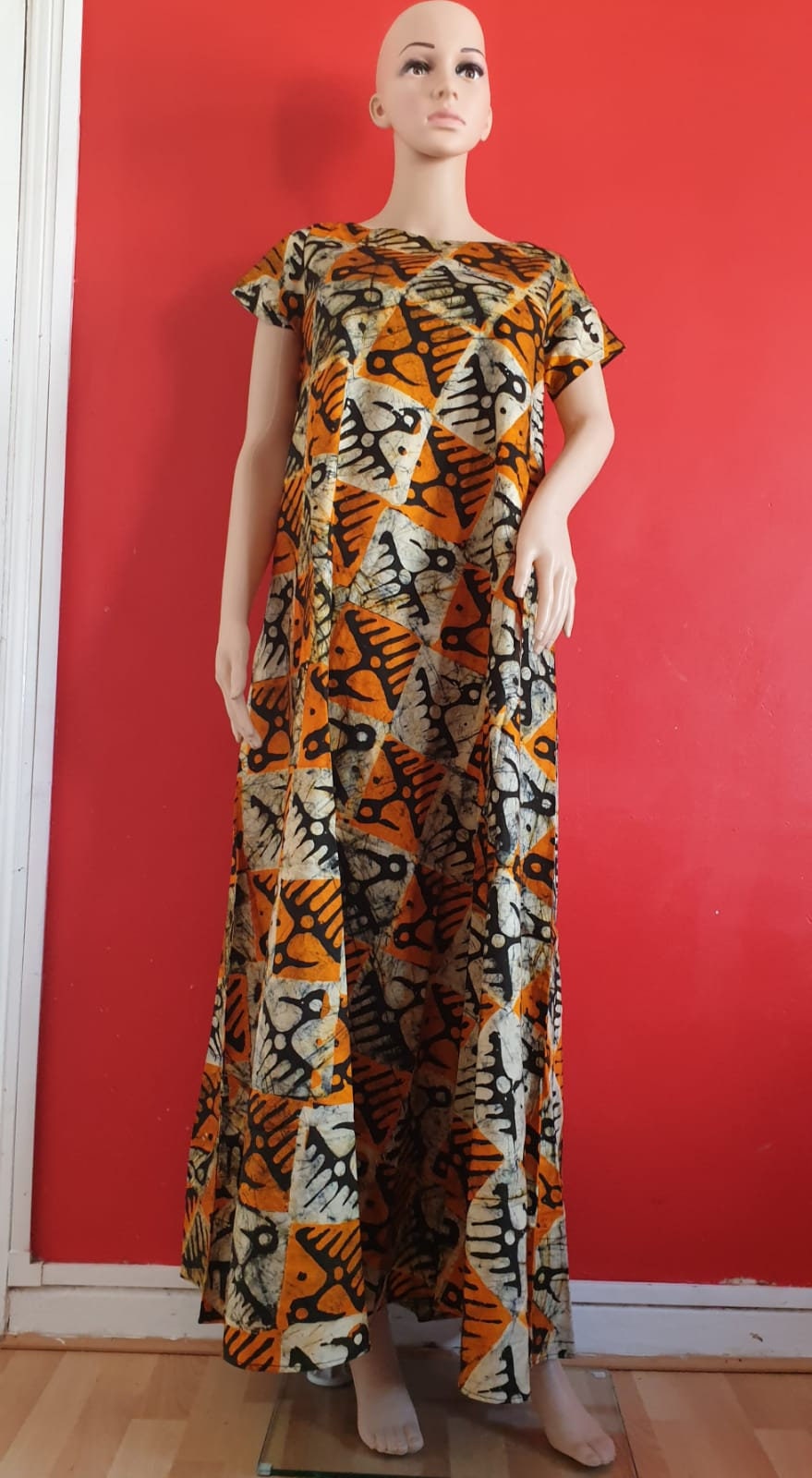 Tie and Dye Maxi Dress| Summer Dress| 100% Cotton| OrangeTie And Dye| For All Occasions size| 12,10 Round Neck| Colourful