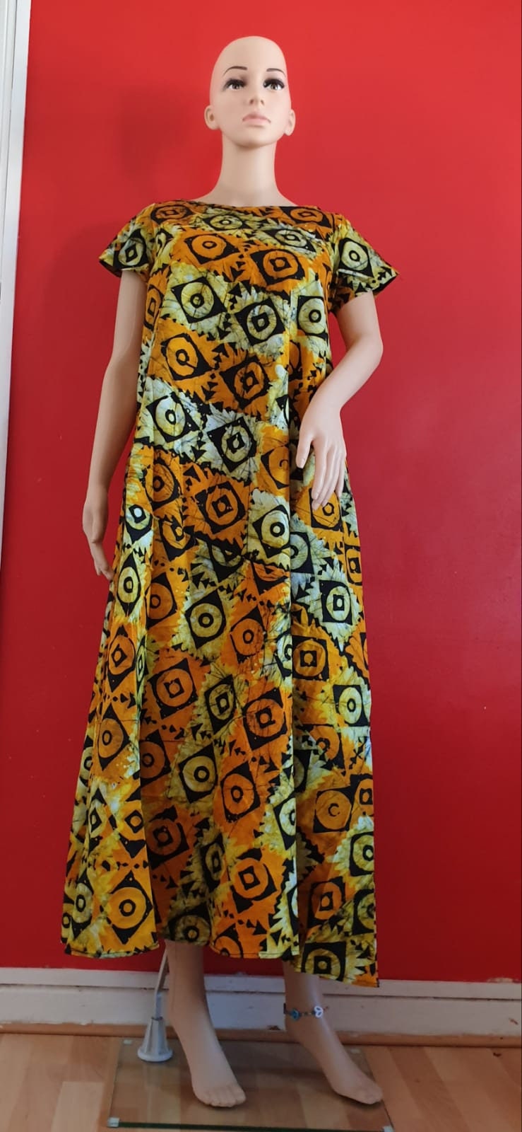 Tie and Dye Maxi Dress| Summer Dress| 100% Cotton|Yellow Tie And Dye| For All Occasions size 10,12 Round Neck| Colourful