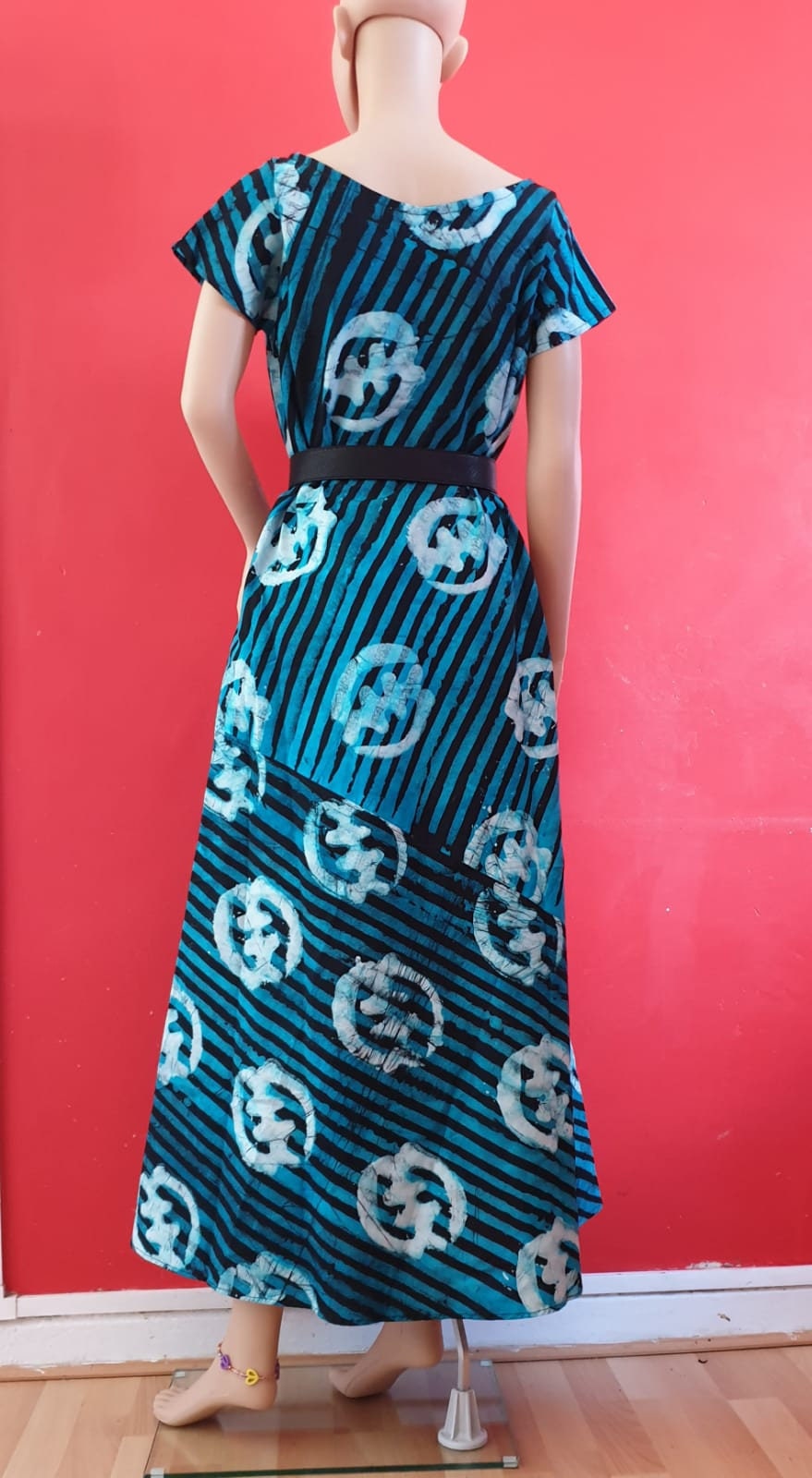 Tie and Dye Maxi Dress| Summer Dress| 100% Cotton| Blue Tie And Dye| For All Occasions| Size 14,12 Round Neck| Colourful