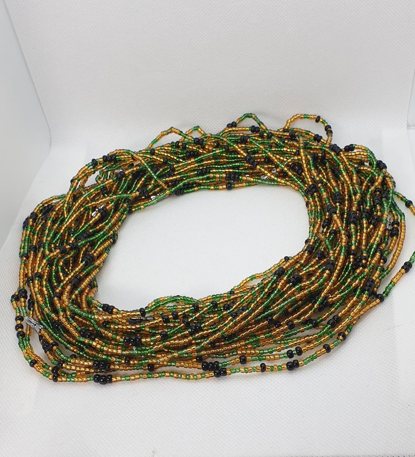 Gold|Green And Black Waist Beads|On Sale Belly Chain Weight control African beads|belly beads Africa Beads|Jamaica beads