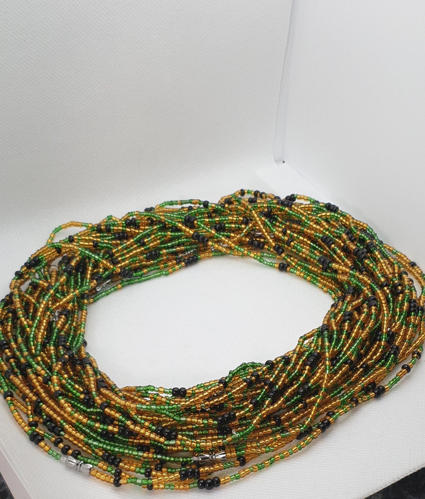 Gold|Green And Black Waist Beads|On Sale Belly Chain Weight control African beads|belly beads Africa Beads|Jamaica beads