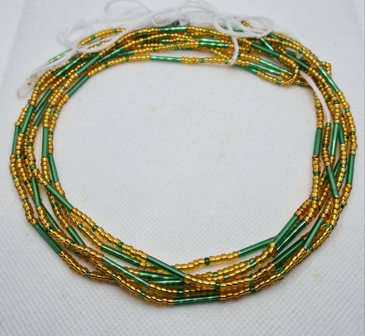 Green and Gold Waist Beads|On Sale Belly Chain Weight control African beads|belly beads| Ghana beads| Weight Tracker