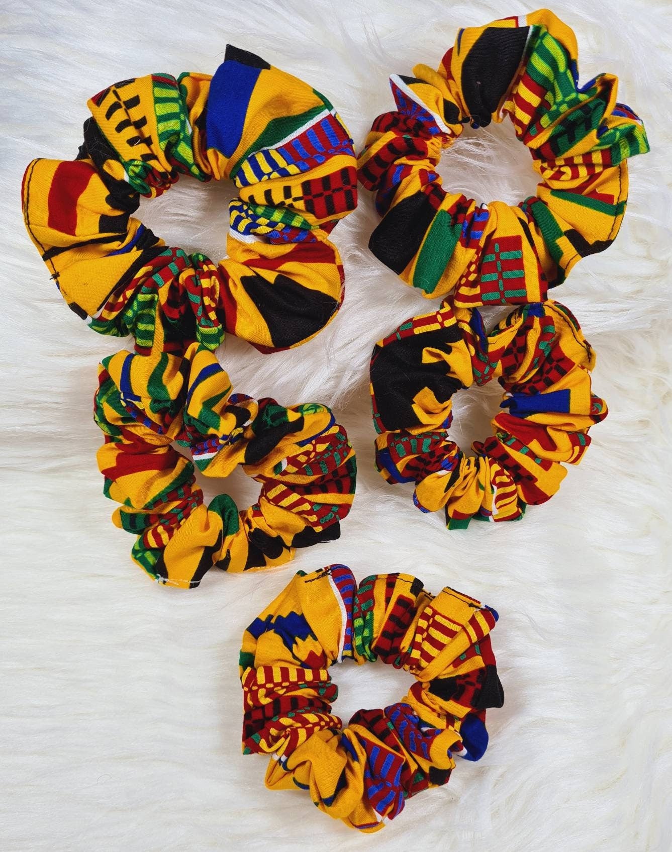 Scrunchie Soft Stretchy Hair Accessories Hair Tie African Print Fabric Kente print