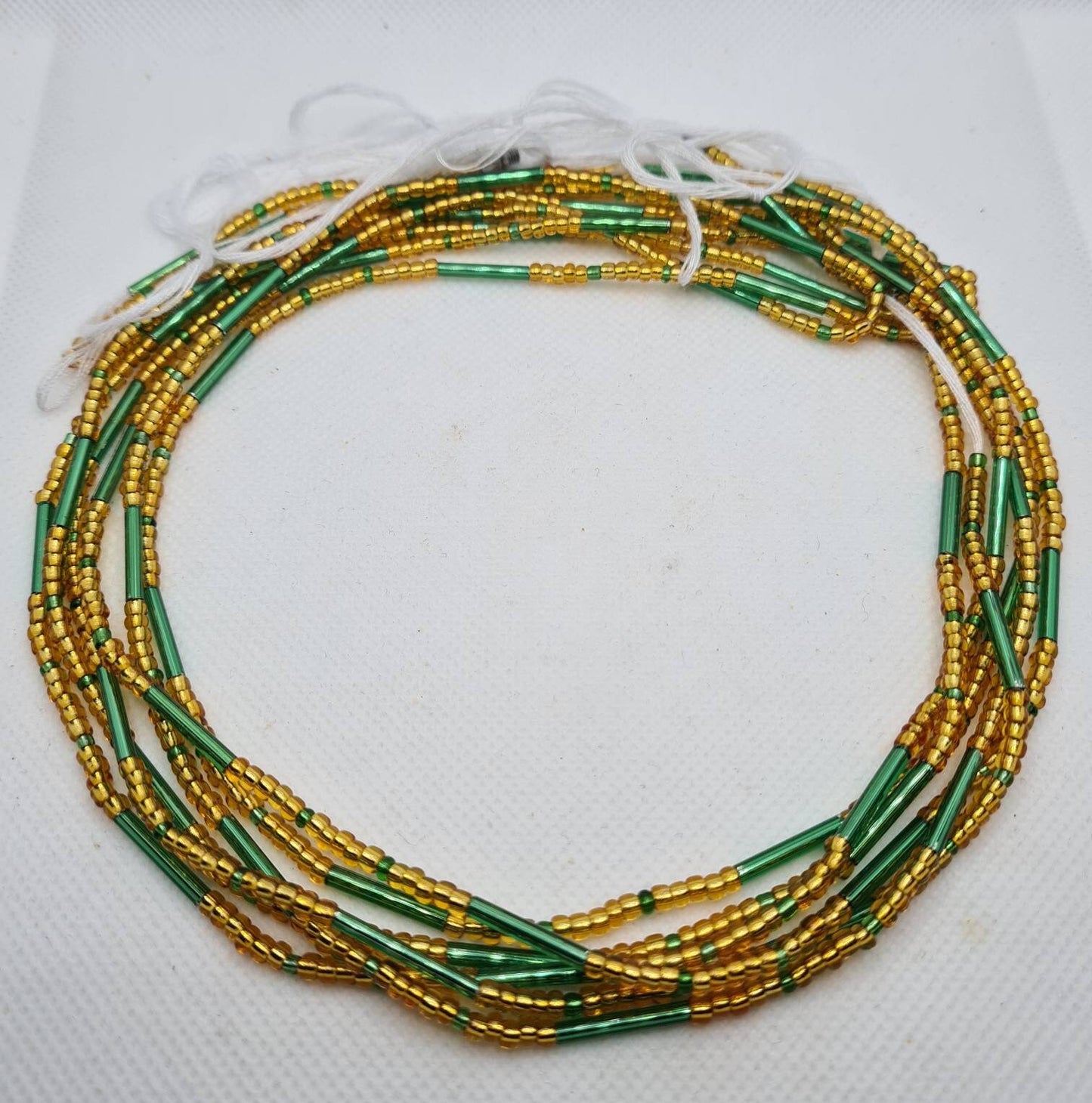 Green and Gold Waist Beads|On Sale Belly Chain Weight control African beads|belly beads| Ghana beads| Weight Tracker