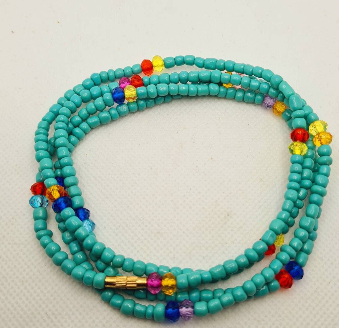 Multi colours Waist Beads|On Sale Belly Chain Weight control African beads|belly beads| Ghana beads| Weight Tracker| Nigerian waist beads