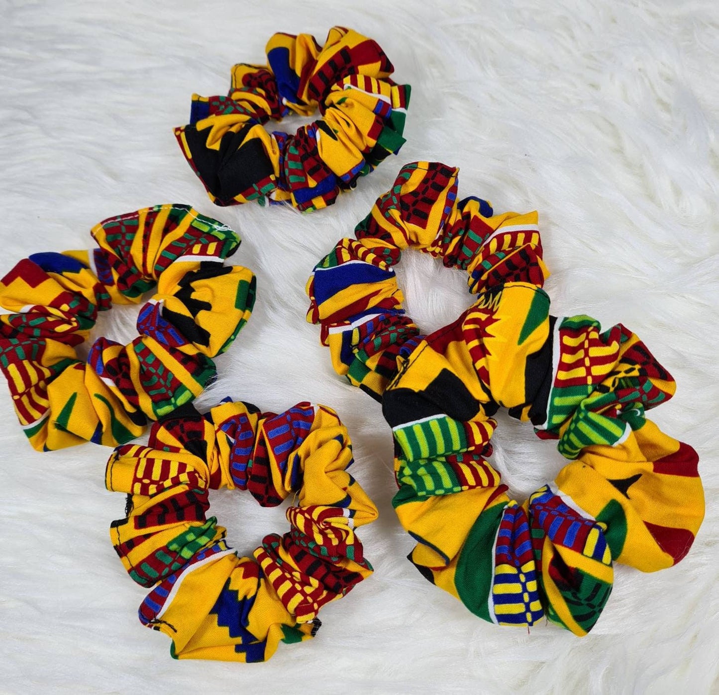 Scrunchie Soft Stretchy Hair Accessories Hair Tie African Print Fabric Kente print