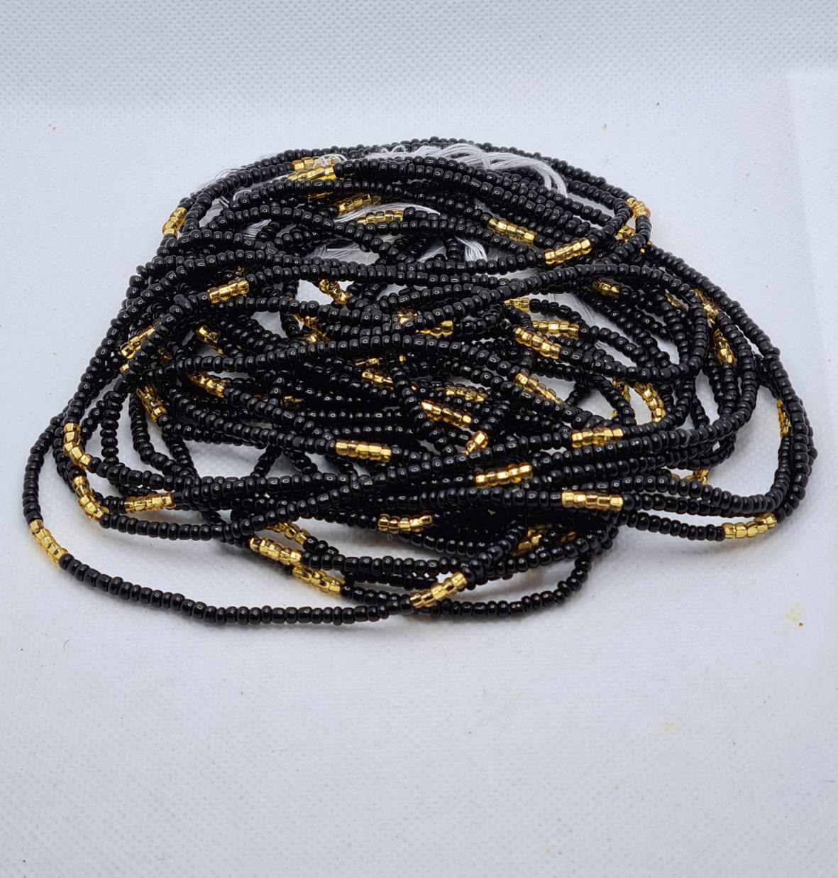 Black and Gold Waist Beads|On Sale Belly Chain Weight control African beads|belly beads| Ghana beads| Weight Tracker Beads| Nigerian Beads