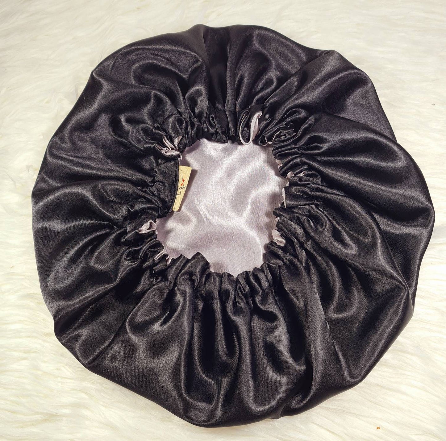 Grey-Pewter Reversible Satin hair bonnet  Satin Elasticated, Sleep Hat Bonnet, Headscarf. Night Sleep, Protecting Hairstyle,