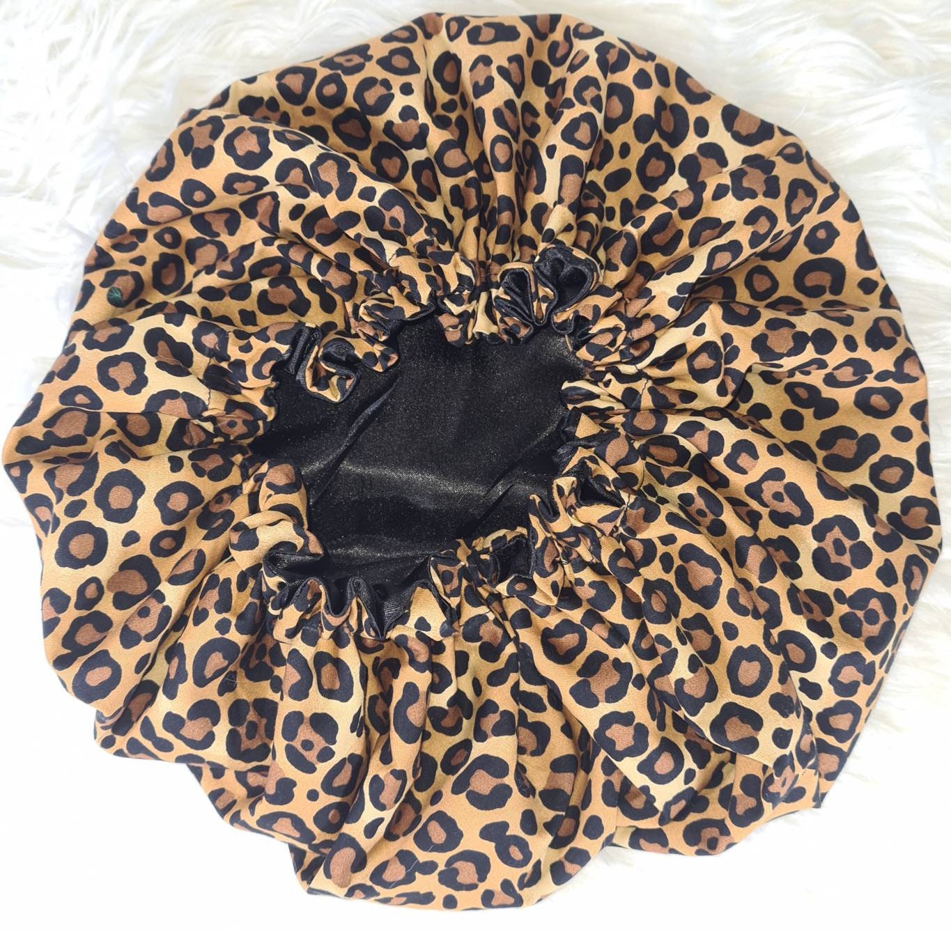 Leopard Print Bonnet, Silky Satin bonnet, Elasticated, Sleep Hat Bonnet, Headscarf. Night Sleep, Protecting Hairstyle,