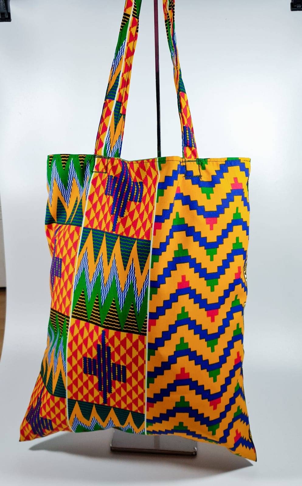 Kente Print Tote bag|Medium Bag|Reusable tote Cotton bag|Reversible Adult Size|