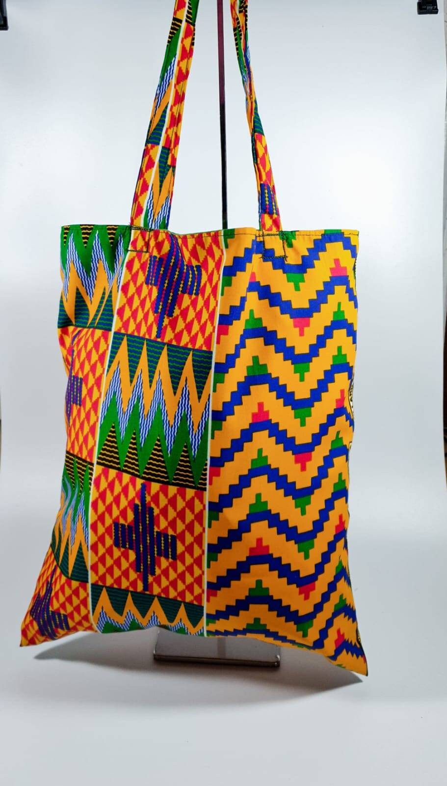 Kente Print Tote bag|Medium Bag|Reusable tote Cotton bag|Reversible Adult Size|