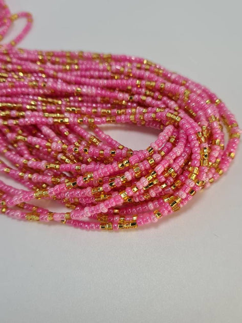 Pink and Gold Waist Beads|On Sale Belly Chain Weight control African b ...